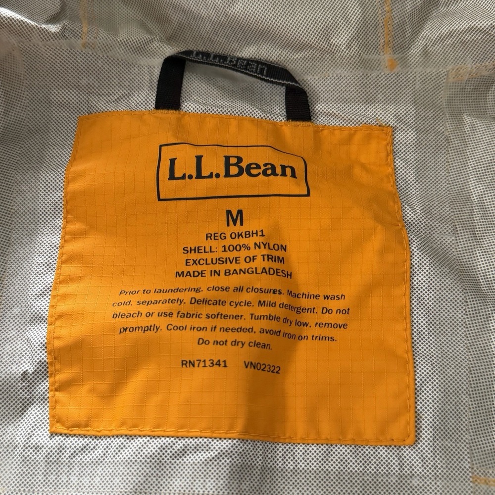 L.L.Bean Rain Jacket Womens M Yellow Hooded Trail Model Packable Shell OKBH1 - Picture 3 of 13